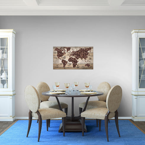 Wandbilder Wohnzimmer XXL Küche Kaffee Moderne Bilder Weltkarte